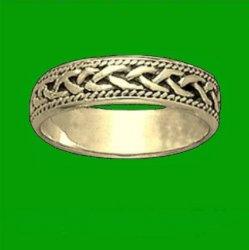 Celtic Interlinked Braided 10K Yellow Gold Mens Ring Wedding Band 