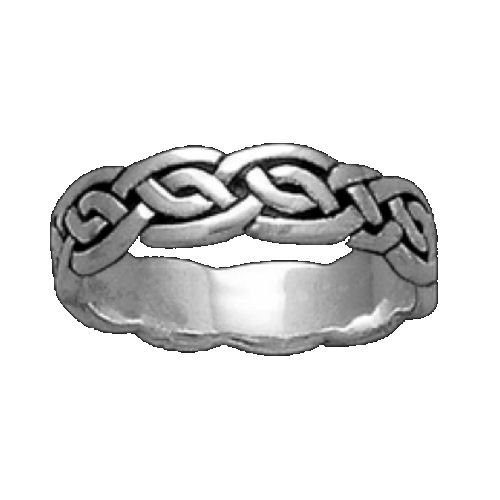 Image 1 of Celtic Interlace Knotwork Sterling Silver Mens Ring Wedding Band 
