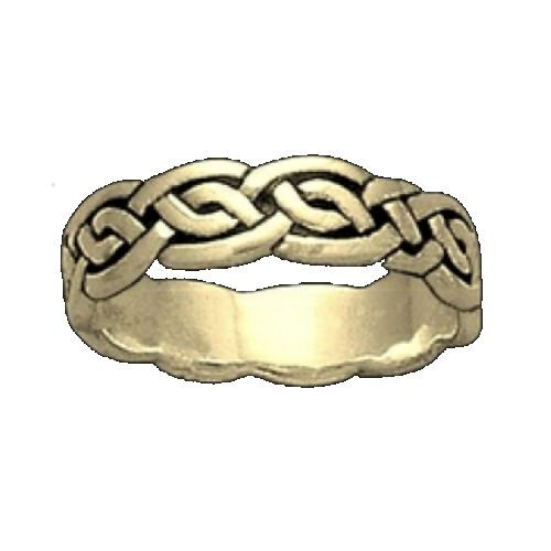 Image 1 of Celtic Interlace Knot 14K Yellow Gold Mens Ring Wedding Band 