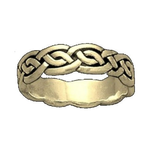 Image 1 of Celtic Interlace Knotwork 10K Yellow Gold Ladies Ring Wedding Band 