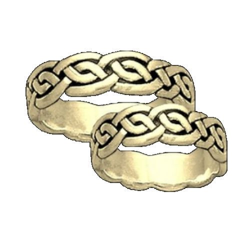 Image 3 of Celtic Interlace Knotwork 14K Yellow Gold Ladies Ring Wedding Band 