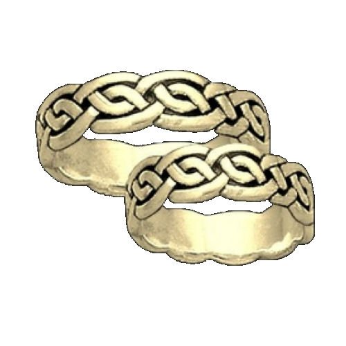 Image 3 of Celtic Interlace Knot 14K Yellow Gold Mens Ring Wedding Band 