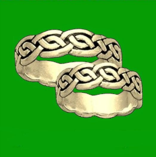 Image 2 of Celtic Interlace Knotwork 10K Yellow Gold Mens Ring Wedding Band 
