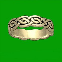 Celtic Interlace Knot 14K Yellow Gold Mens Ring Wedding Band 