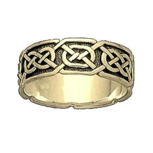 Image 1 of Celtic Interlace Knotwork Wide 14K Yellow Gold Ladies Ring Wedding Band 