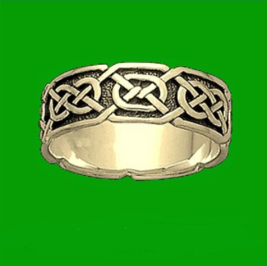 Image 0 of Celtic Interlace Knotwork Wide 10K Yellow Gold Ladies Ring Wedding Band 