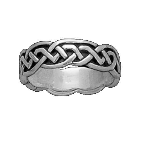 Image 1 of Celtic Interlinked Knot Sterling Silver Ladies Ring Wedding Band 