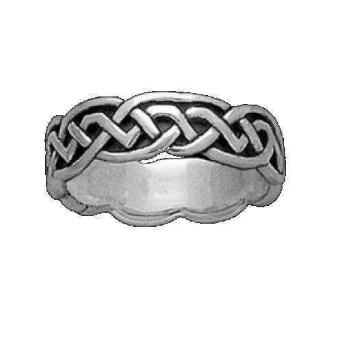 Image 1 of Celtic Interlinked Knot Sterling Silver Mens Ring Wedding Band 