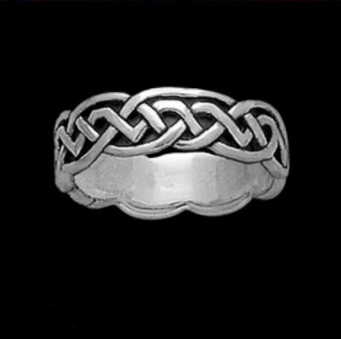 Image 0 of Celtic Interlinked Knot Sterling Silver Ladies Ring Wedding Band 