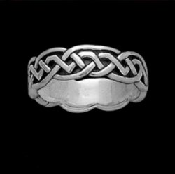 Celtic Interlinked Knot Sterling Silver Ladies Ring Wedding Band 