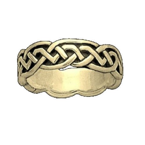 Image 1 of Celtic Interlinked Knot 10K Yellow Gold Ladies Ring Wedding Band 