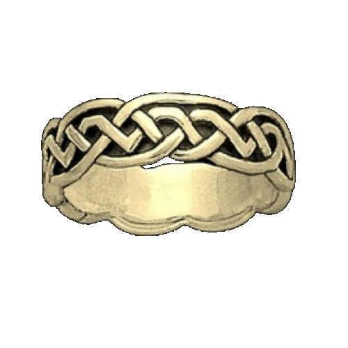 Image 1 of Celtic Interlinked Knot 10K Yellow Gold Mens Ring Wedding Band 