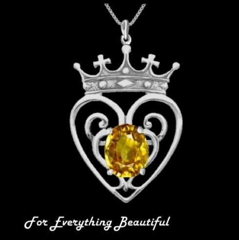Image 0 of Queen Mary Design Citrine Luckenbooth Large Sterling Silver Pendant