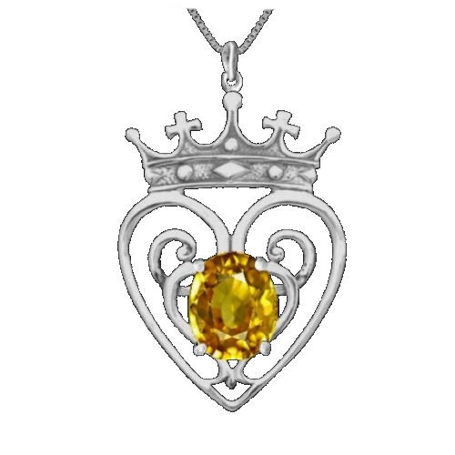 Image 1 of Queen Mary Design Citrine Luckenbooth Large Sterling Silver Pendant