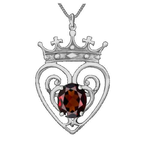 Image 1 of Queen Mary Design Garnet Luckenbooth Large Sterling Silver Pendant
