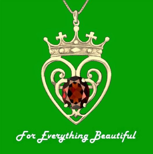 Image 0 of Queen Mary Design Garnet Luckenbooth Large 14K Yellow Gold Pendant