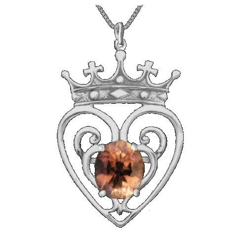 Image 1 of Queen Mary Design Topaz Luckenbooth Large Sterling Silver Pendant
