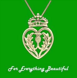 Queen Mary Thistle Heart Luckenbooth Medium 10K Yellow Gold Pendant