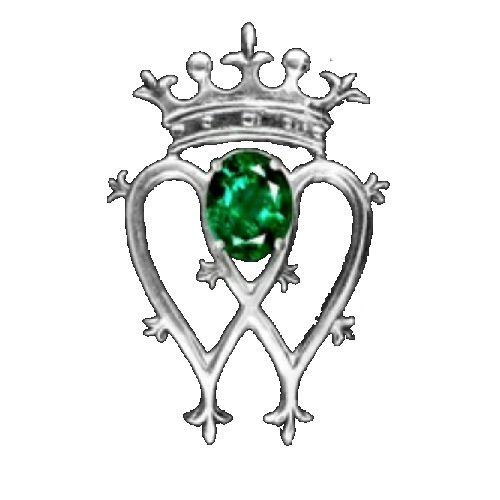 Image 1 of Glen Isle Design Emerald Luckenbooth Large Sterling Silver Pendant