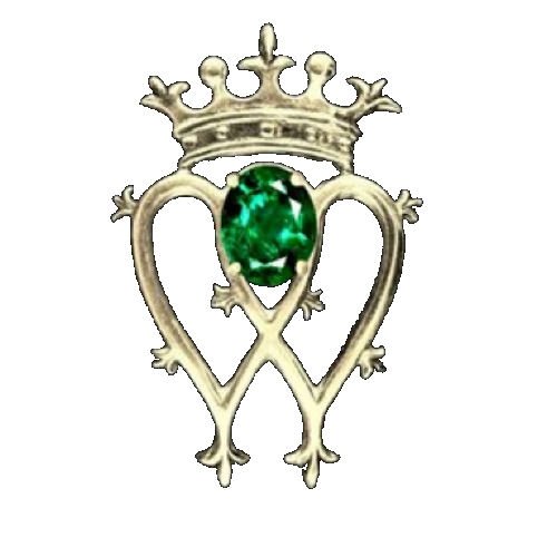 Image 1 of Glen Isle Design Emerald Luckenbooth Large 10K Yellow Gold Pendant