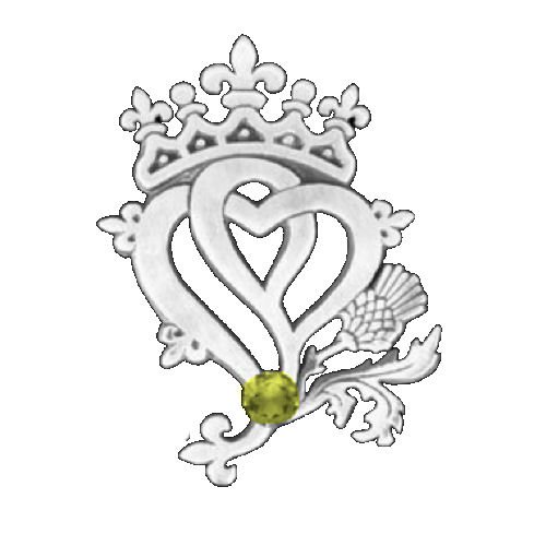 Image 1 of Hearts And Thistle Citrine Luckenbooth Large Sterling Silver Pendant