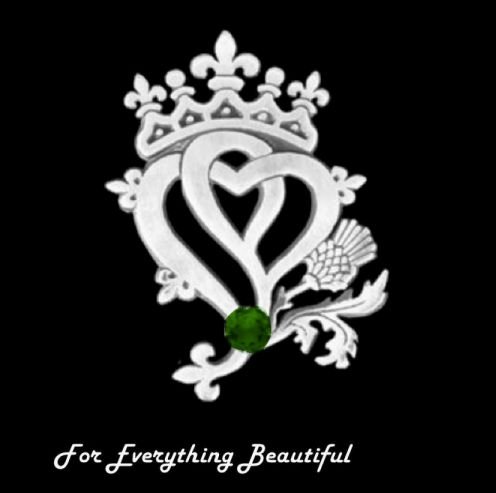 Image 0 of Hearts And Thistle Emerald Luckenbooth Large Sterling Silver Pendant