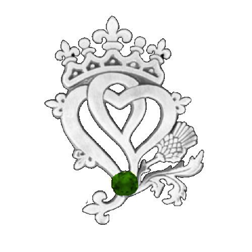 Image 1 of Hearts And Thistle Emerald Luckenbooth Large Sterling Silver Pendant