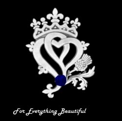 Hearts And Thistle Sapphire Luckenbooth Large Sterling Silver Pendant