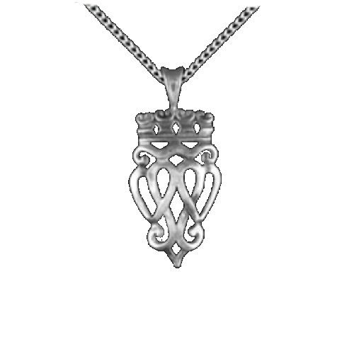 Image 1 of Art Deco Luckenbooth Medium Sterling Silver Pendant
