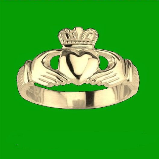 Image 0 of Claddagh Wide Heavy 14K Yellow Gold Mens Ring Wedding Band 