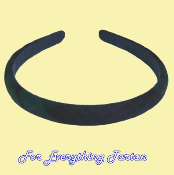 Image 0 of Black Watch Modern Tartan Lightweight Fabric Narrow Hair Band Headband