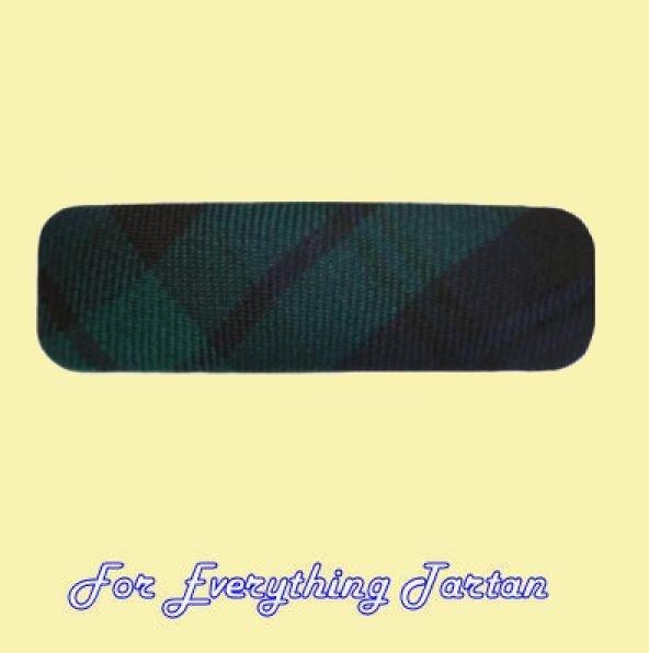 Image 0 of Black Watch Modern Tartan Lightweight Fabric Straight Bar Medium Hairclip