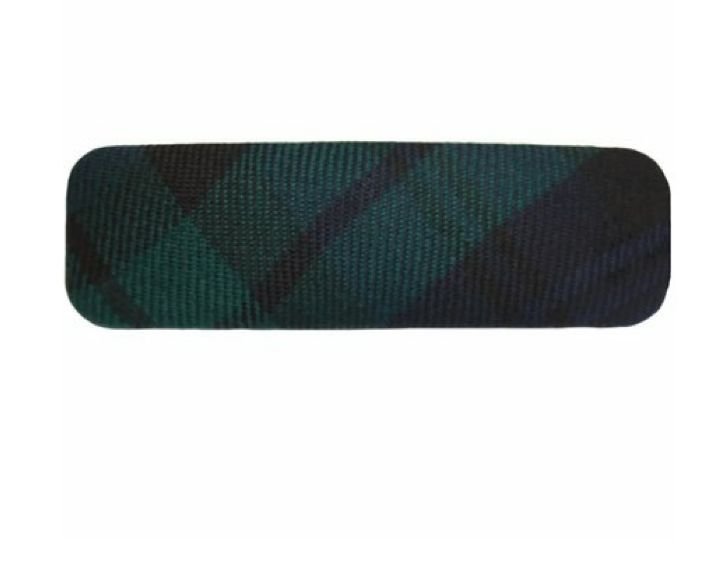 Image 1 of Black Watch Modern Tartan Lightweight Fabric Straight Bar Medium Hairclip