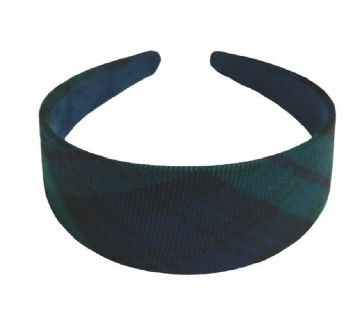 Image 1 of Black Watch Modern Tartan Lightweight Fabric Wide Hair Band Headband