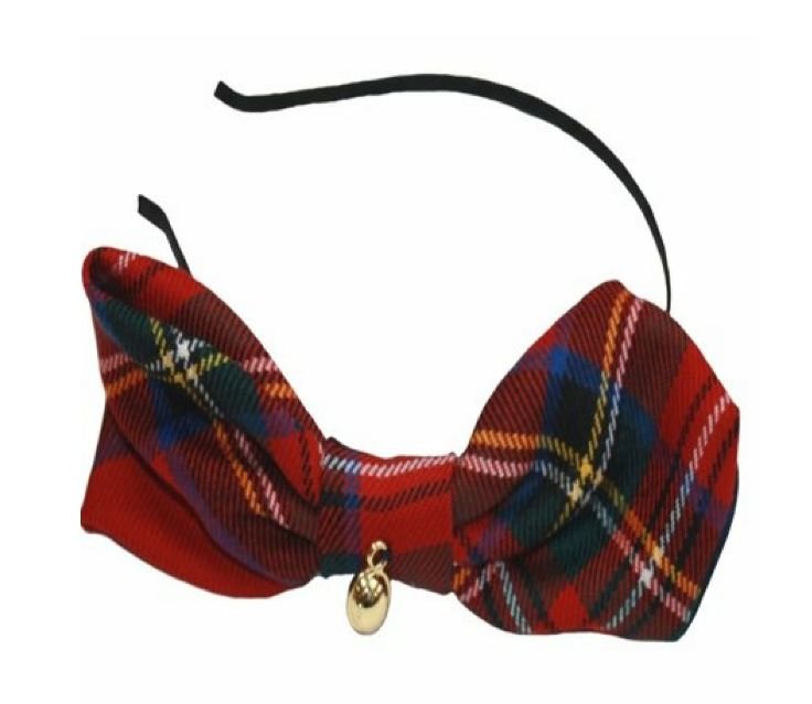 Image 1 of Royal Stewart Modern Tartan Lightweight Fabric Bow Hair Band Headband