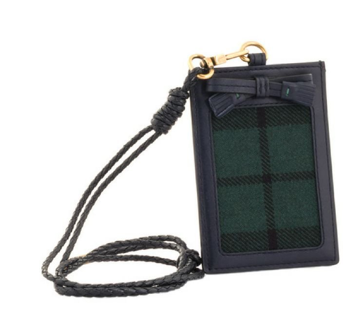 Image 1 of Black Watch Modern Tartan Lightweight Fabric Leather Luggage Address Tag
