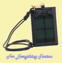 Black Watch Modern Tartan Lightweight Fabric Leather Luggage Address Tag