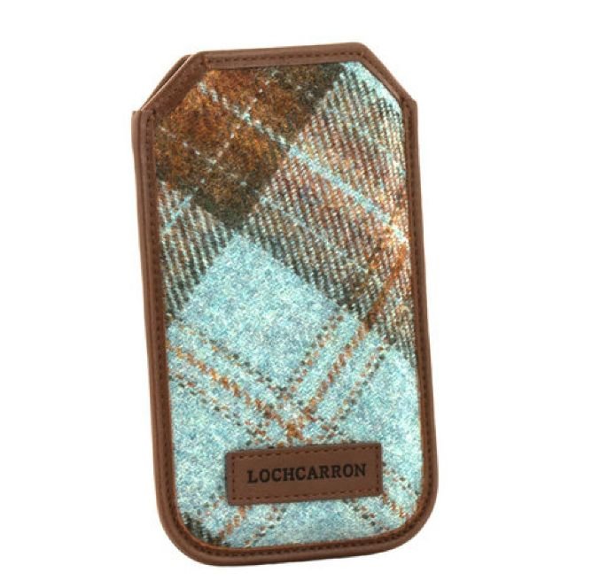 Image 1 of Ferniehirst Tweed Check Fabric Leather Mobile Phone Case Protector