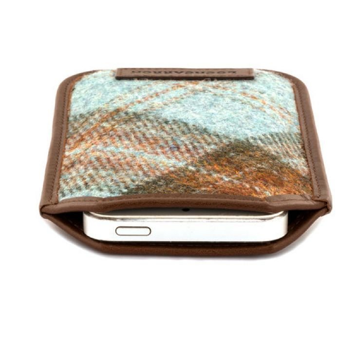 Image 3 of Ferniehirst Tweed Check Fabric Leather Mobile Phone Case Protector