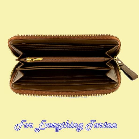 Image 2 of Ferniehirst Tweed Check Fabric Leather Large Ladies Purse Wallet