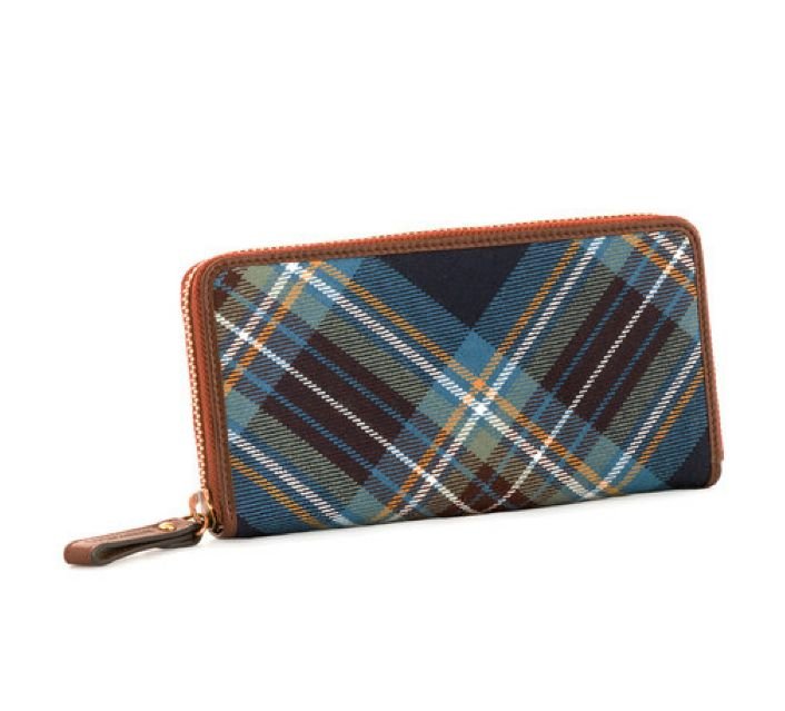Image 1 of Holyrood Modern Tartan Fabric Leather Large Ladies Purse Wallet