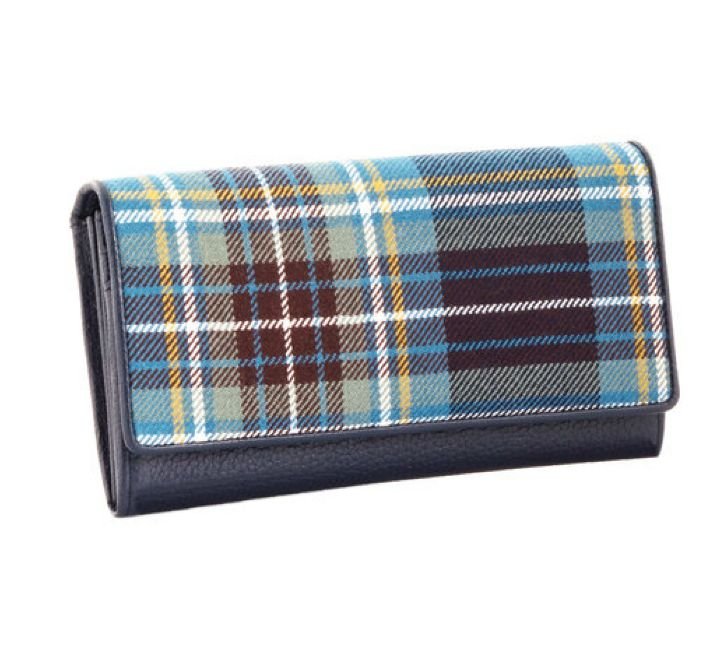 Image 1 of Holyrood Modern Tartan Fabric Leather Medium Ladies Purse Wallet