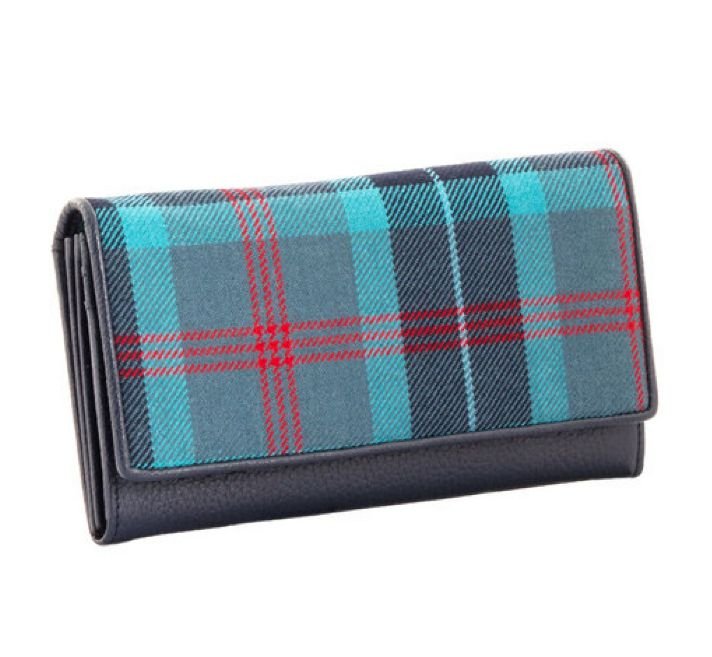 Image 1 of Lochness Tartan Fabric Leather Medium Ladies Purse Wallet