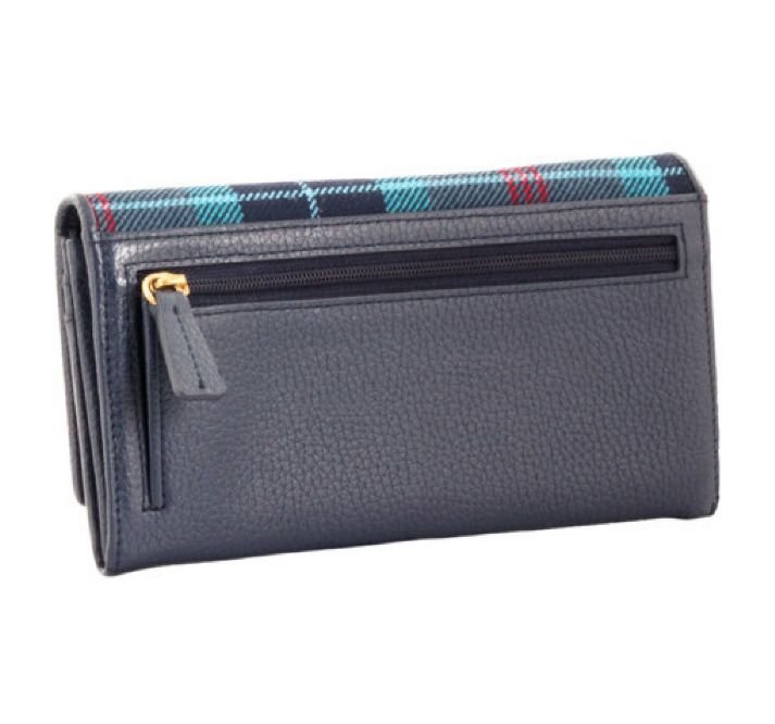 Image 3 of Lochness Tartan Fabric Leather Medium Ladies Purse Wallet