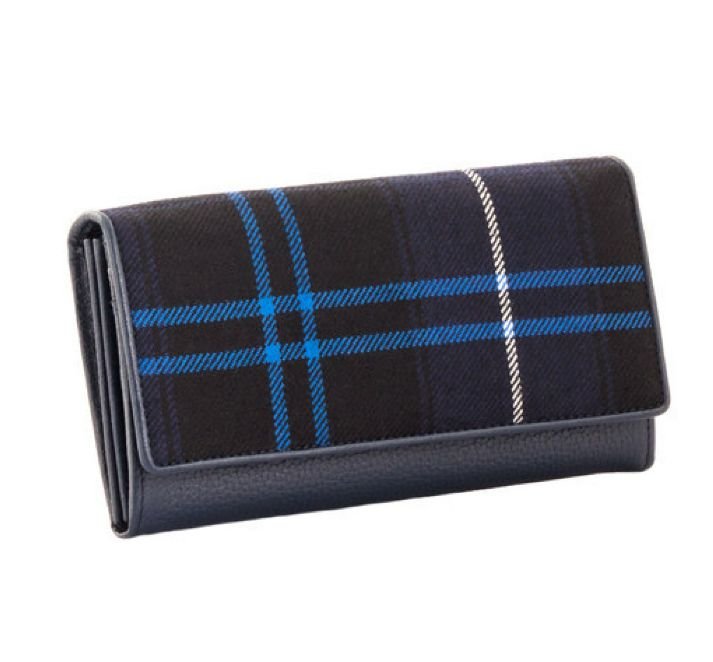Image 1 of Patriot Modern Tartan Fabric Leather Medium Ladies Purse Wallet