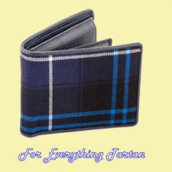 Patriot Modern Tartan Fabric Navy Leather Mens Wallet