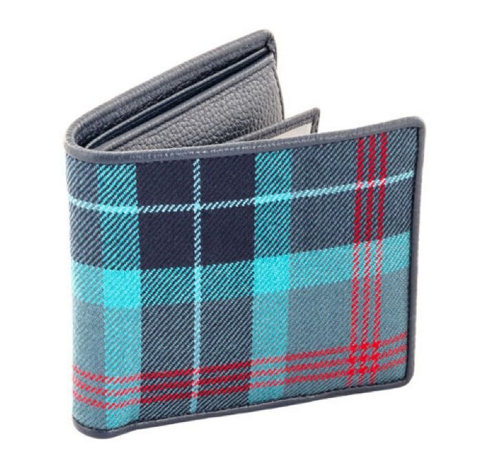 Image 1 of Lochness Tartan Fabric Grey Leather Mens Wallet