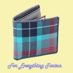 Lochness Tartan Fabric Grey Leather Mens Wallet