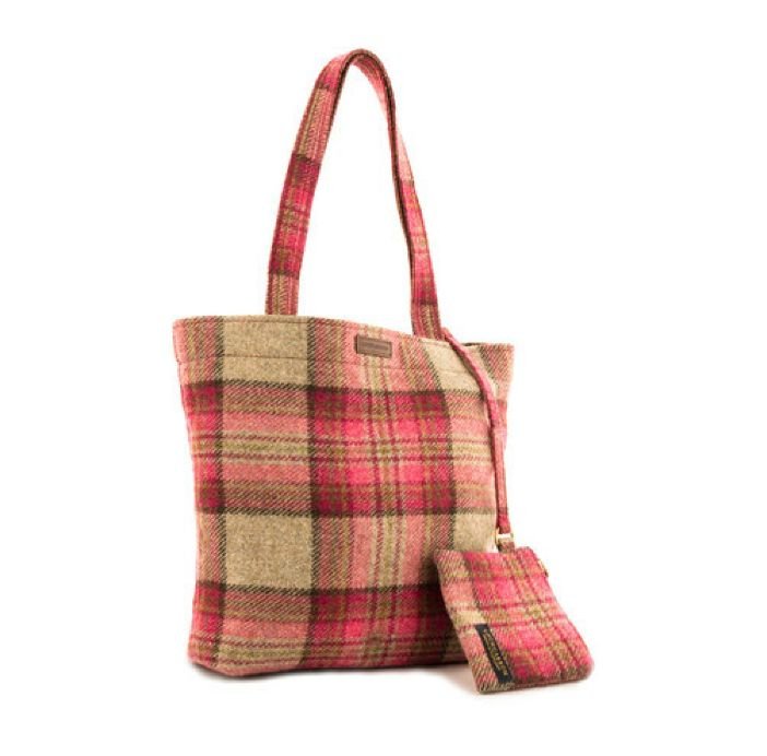 Image 1 of Norham Tweed Check Fabric Large Ladies Shopper Bag