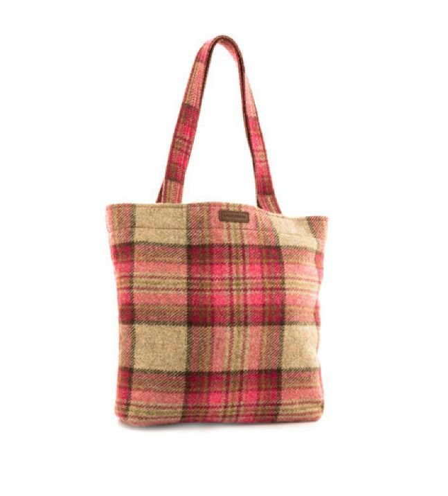 Image 3 of Norham Tweed Check Fabric Large Ladies Shopper Bag